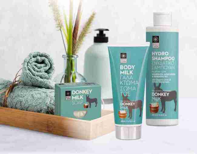 Donkey milk, biologische verzorgingsproducten op basis van ezelinnenmelk