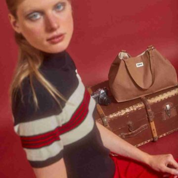 Hindbag draagtas Raphaelle kaneel - 100% biologisch GOTS katoen