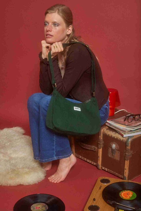 Hindbag handtas Rosa spar groen - 100% mooi biologisch katoen