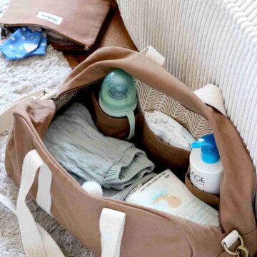 Hindbag luiertas Charlie kaneel – 100% biologisch katoen