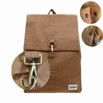 Hindbag rugtas Guillaume kaneel - 100% biologisch GOTS katoen