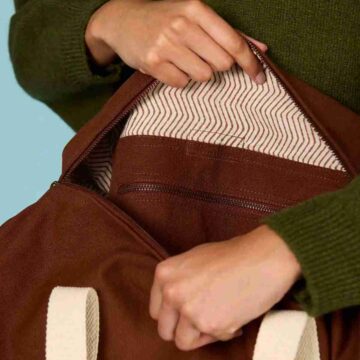 Hindbag weekendtas Simon chocolade - van 100% biologisch GOTS katoen