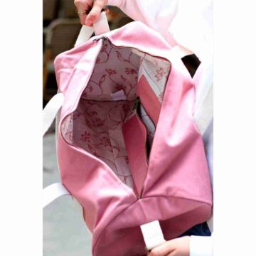 Hindbag weekendtas Simon roze - 100% biologisch GOTS katoen