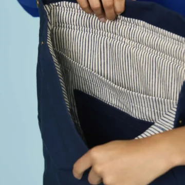 Hindbag rugtas Guillaume marine - 100% biologisch GOTS katoen