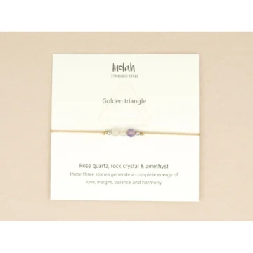 By Indah - Armband bergkristal - Gouden driehoek