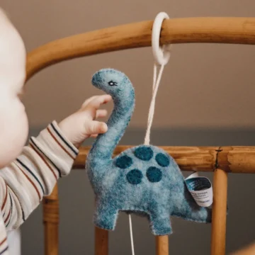 Gamcha muziekmobiel dinosaurus - blauw