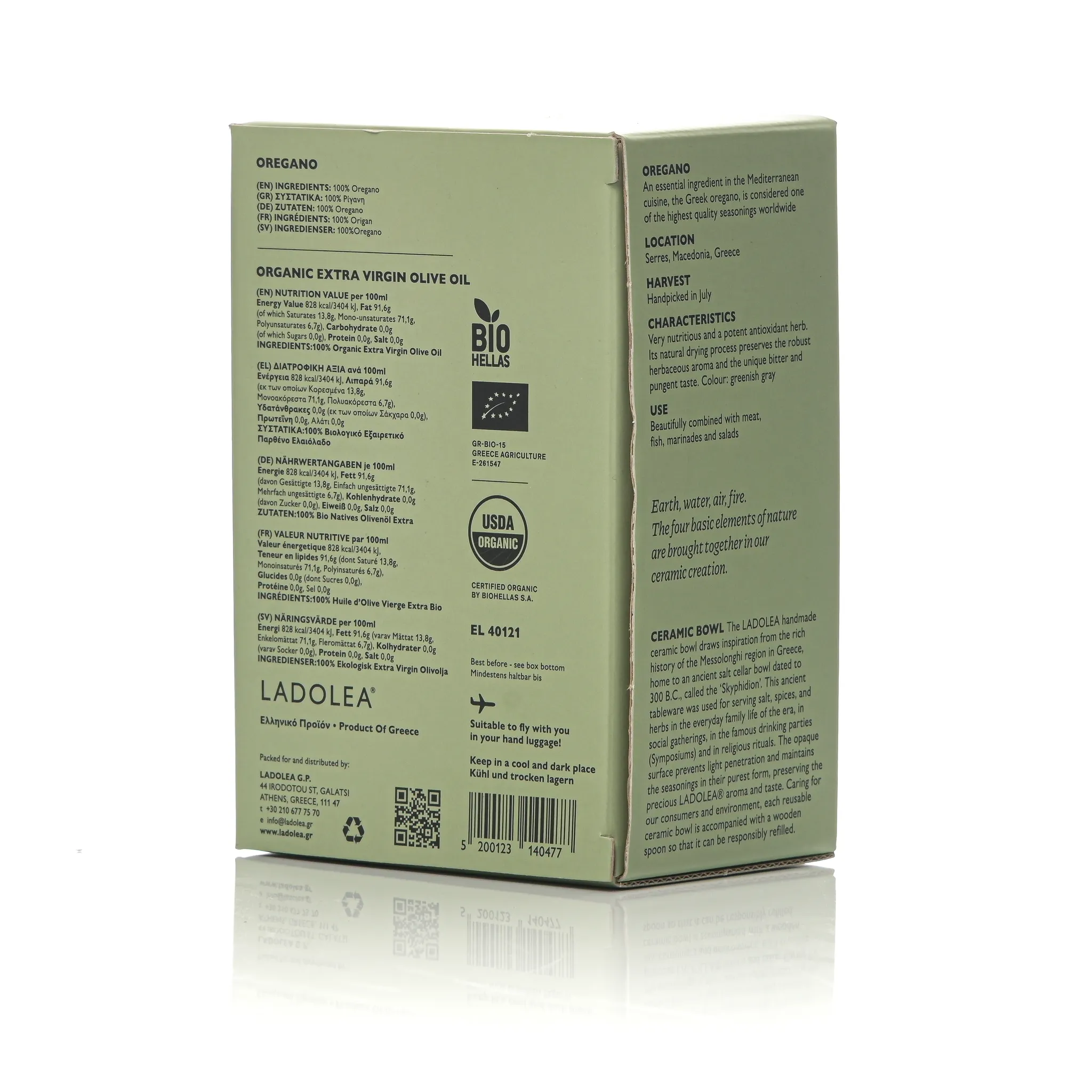 Ladolea biologische olijfolie en oregano set