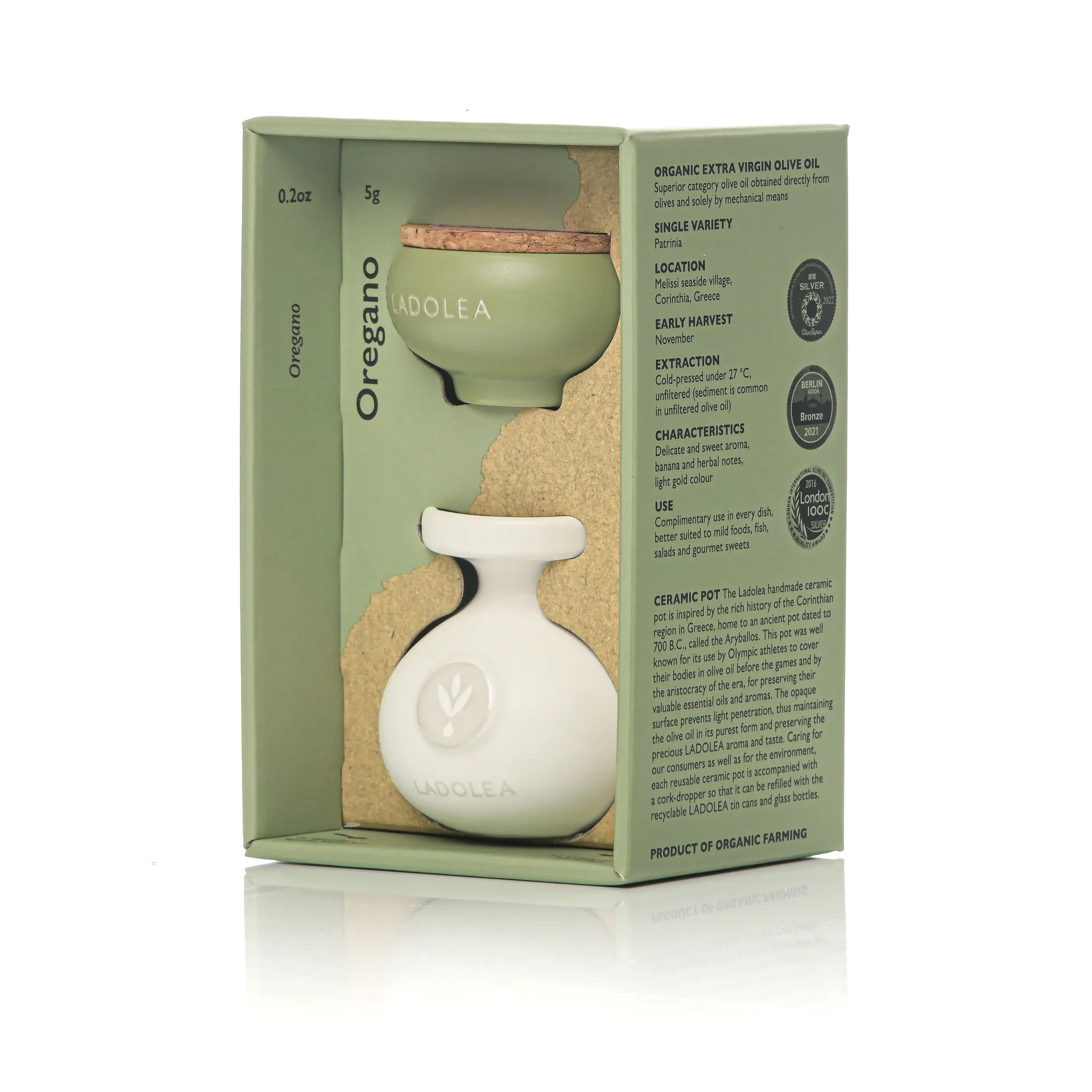 Ladolea biologische olijfolie en oregano set