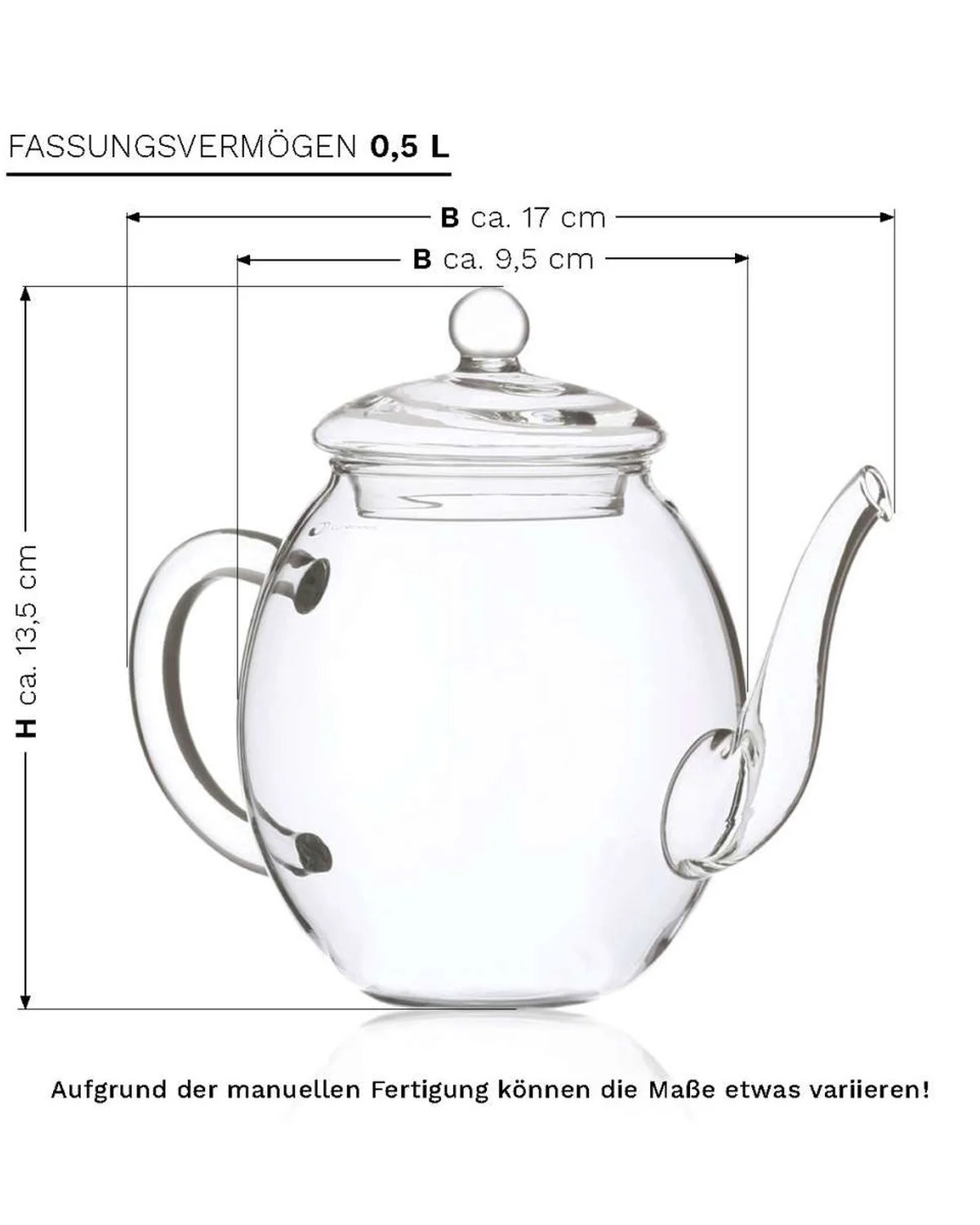 Creano Theepot en 6 groene theebloemen